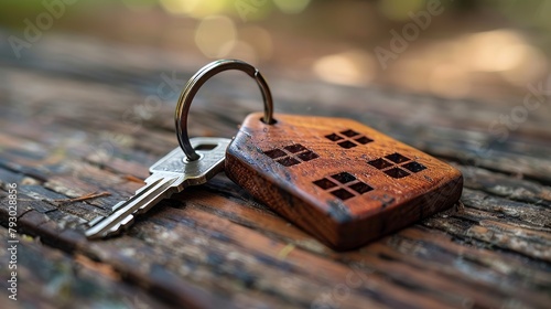 House-Shaped Keychain with Keys - Home Sweet Home Generative AI photo