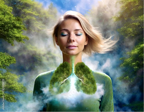 frische luft atmen beim sport im wald