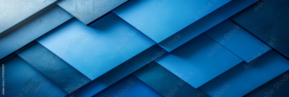 Abstract Blue Geometric Shapes on Textured Surface Abstract Blue Geometric Shapes on Textured Surface