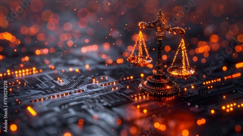Digital Law and Data Jurisprudence Concept Generative AI photo