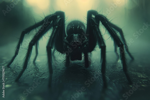 Menacing Spider Looming in a Foggy, Mysterious Atmosphere © Lidok_L