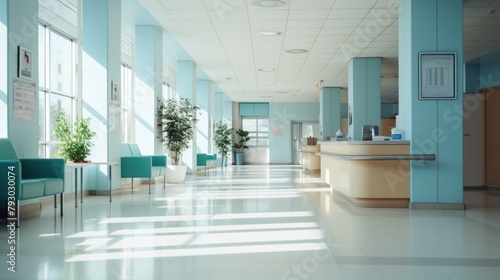 Bright Modern Hospital Lobby with Clean Interior Design