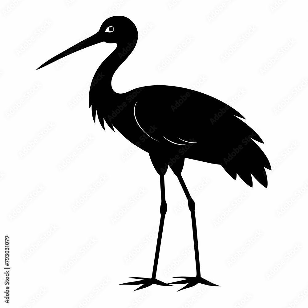 stork silhouette vector illustration