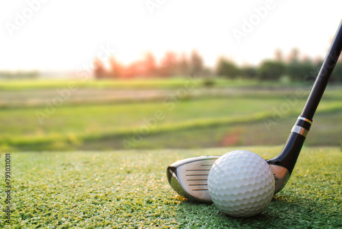 Golf has grass and sunshine.
