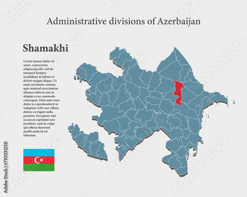 Vector map Azerbaijan, region Shamakhi photo