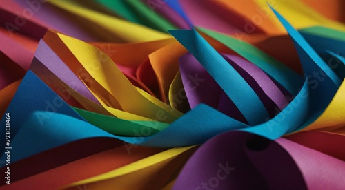 A close-up of a vibrant, rainbow-colored paper.