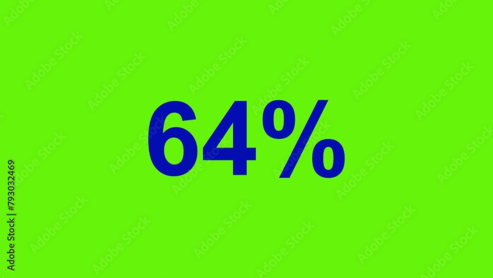 Animation of counting numbers from 0 to 100 percent, on a green chroma key background Animation of counting numbers from 0 to 100 percent, on a green chroma key background