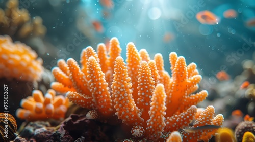 Vibrant Coral Reef Formations in Crystal Clear Waters Generative AI