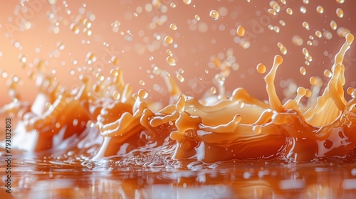 Delectable Caramel Splashes Frozen in Time Generative AI