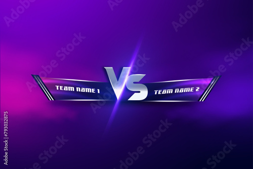 Versus vs fight competition battle screen or comparison futuristic colorful gradient tournament  lower third for soccer football sports background