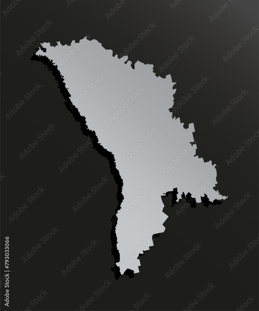 Vector map Moldova silver material, Europe country