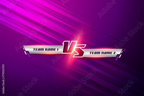 versus vs screen banner for battle or comparison abstract futuristic and halftone lines lower third for soccer football sports Background