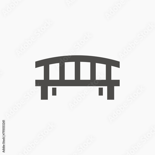 Park bench icon vector. public wooden seat symbol sign	