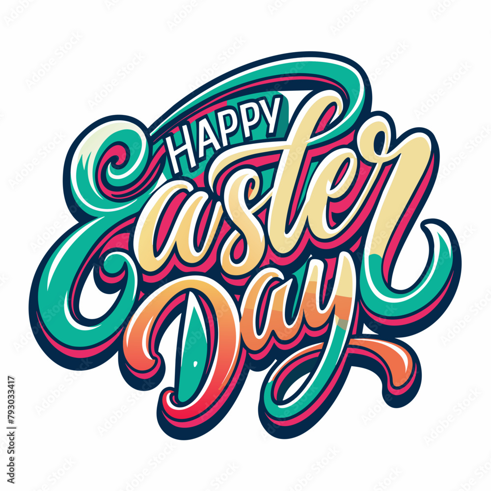 Happy Easter Day t-shirt vector illustration and calligraphy Happy Easter Day t-shirt vector illustration and calligraphy