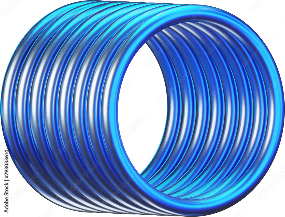 Obraz premium Abstract 3D Y2K Blue Chrome