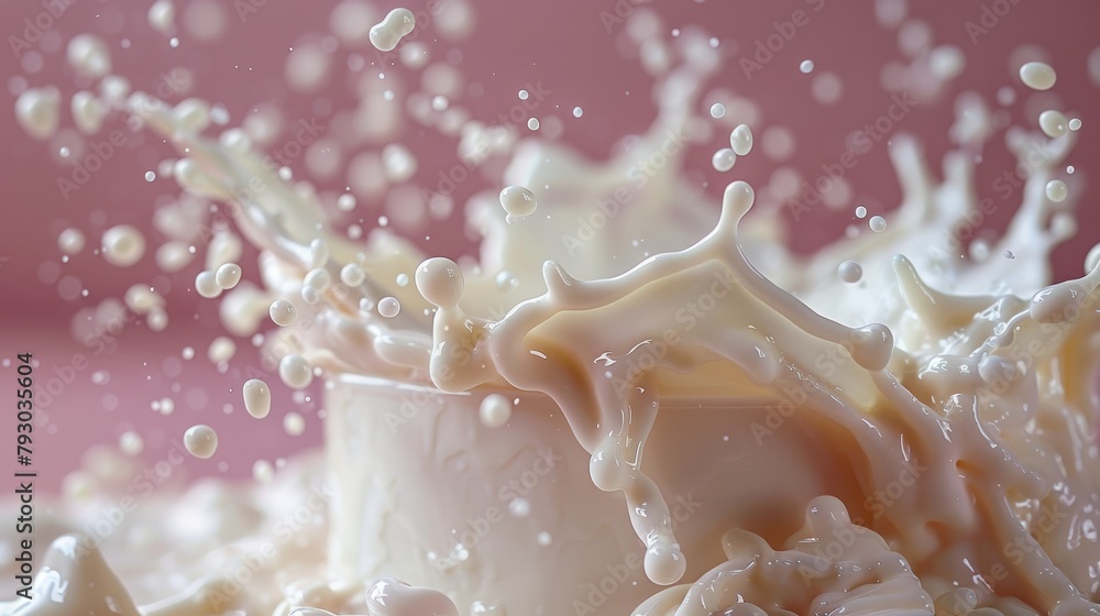 Milk or Cream Splash Captured in Perfect Focus Generative AI