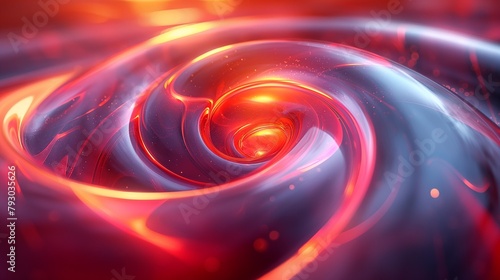 Red abstract spiral twirl luxury shiny liquid background with vaporwave vibes wallpaper. Liquid Metallic Wavy Background. 