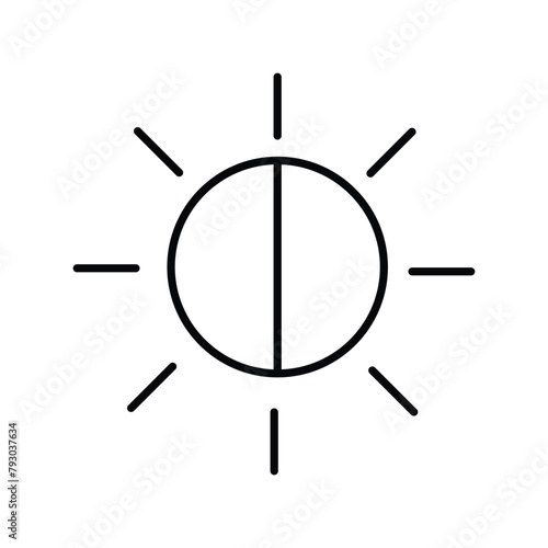 brightness icon with white background vector stock illustration