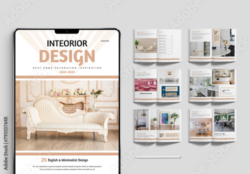 Interior Design Brochure Template (ID: 793037648)