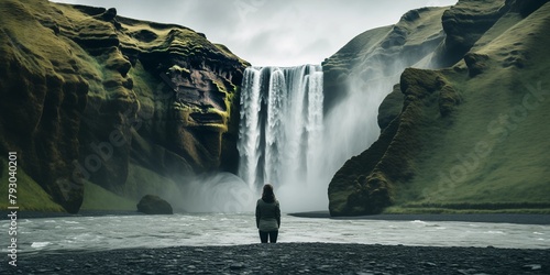 waterfall in the mountains