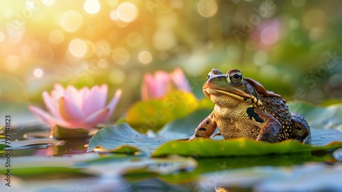 TOAD ON A LOTUS LEAF