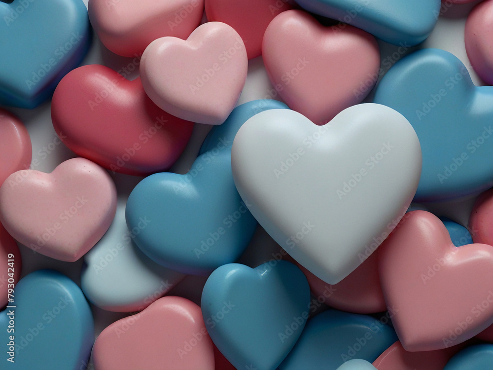 Blue and Pink Hearts