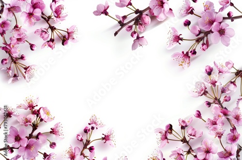 Wallpaper Mural A Bunch of Pink Flowers on a White Background Torontodigital.ca