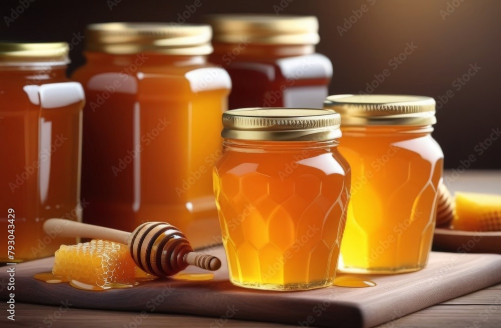 Glass jar with honey isolated on white background. Glass jar with honey isolated on white background.