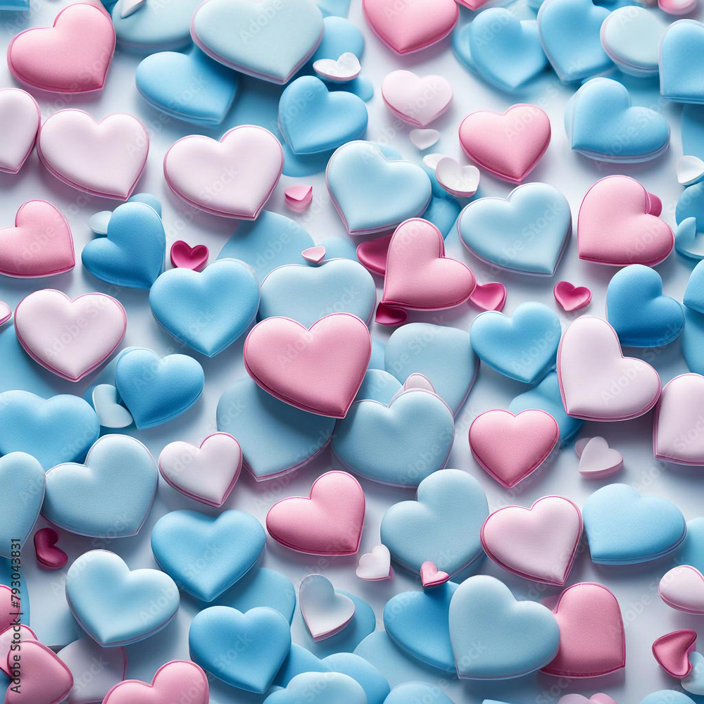 Blue and Pink Hearts Blue and Pink Hearts