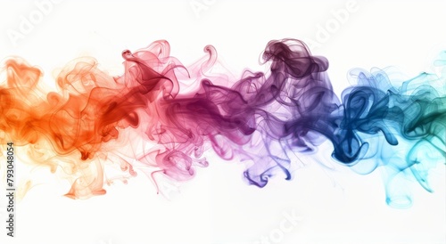 Colorful Smoke on a White Background