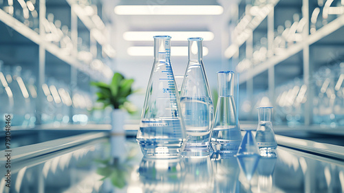 Ultra-realistic image of a laboratory developing biotech solutions for plastic waste management, focusing on enzymatic degradation processes 32k, photo