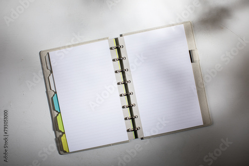 Open lined notebook  photo
