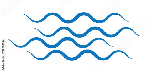 Water wave, sea wave. Zigzag line. Simple wave icon, sea or ocean, Water logo, symbol vector collection.