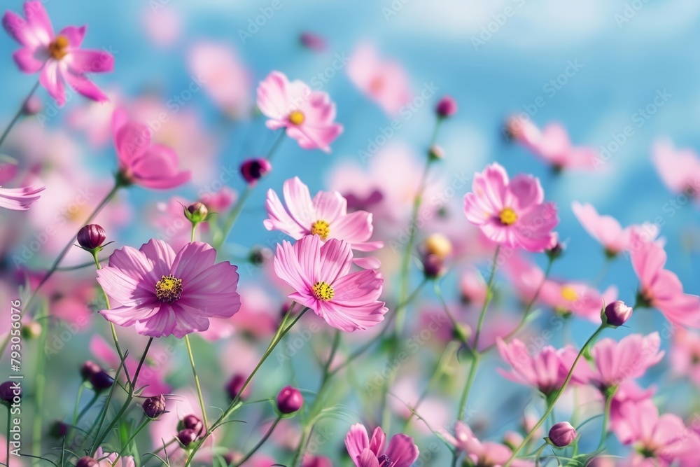 Gentle breeze carrying the sweet scent of the pink flowers Gentle breeze carrying the sweet scent of the pink flowers