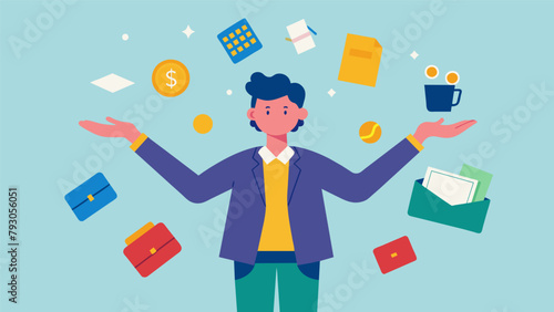 A person juggling multiple bills and expenses showcasing the need for organization and prioritization in case of financial emergencies.