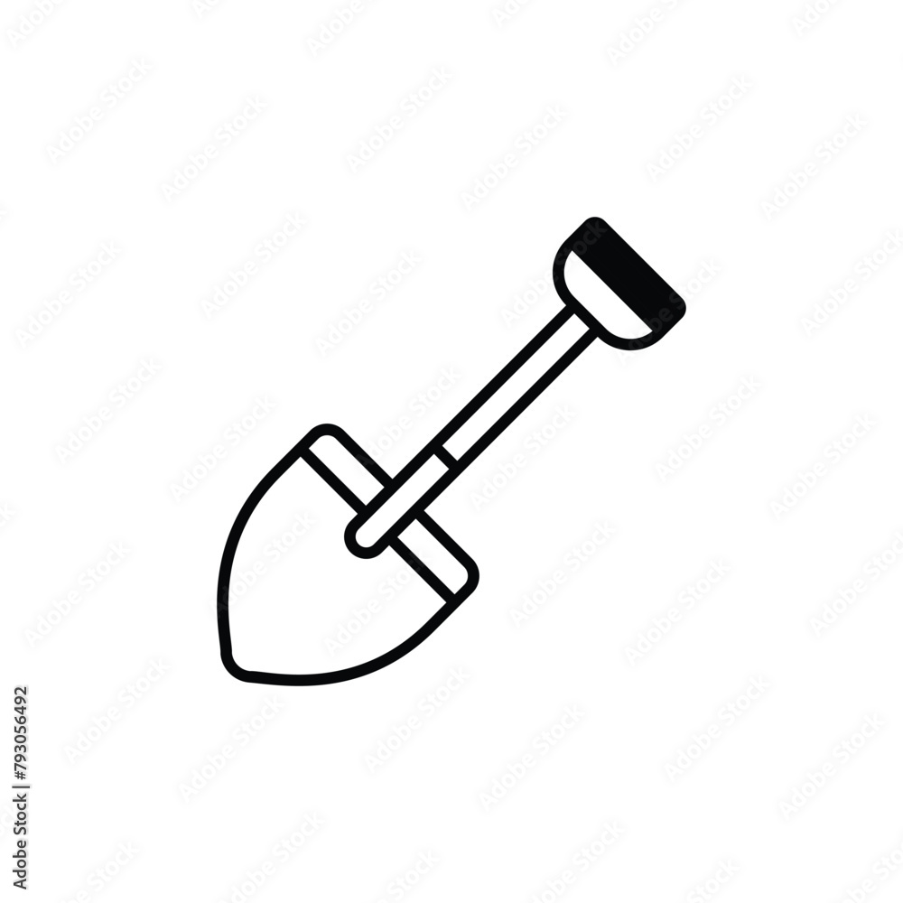 Shovel icon design with white background stock illustration Shovel icon design with white background stock illustration