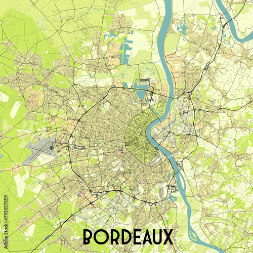 Bordeaux, France map poster art