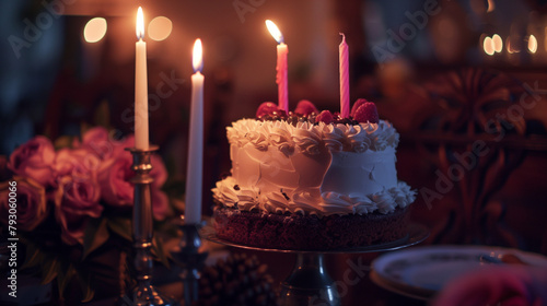 birthday cake with two candles © Jeanette