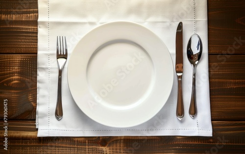 Elegant Table Setting with White Plate