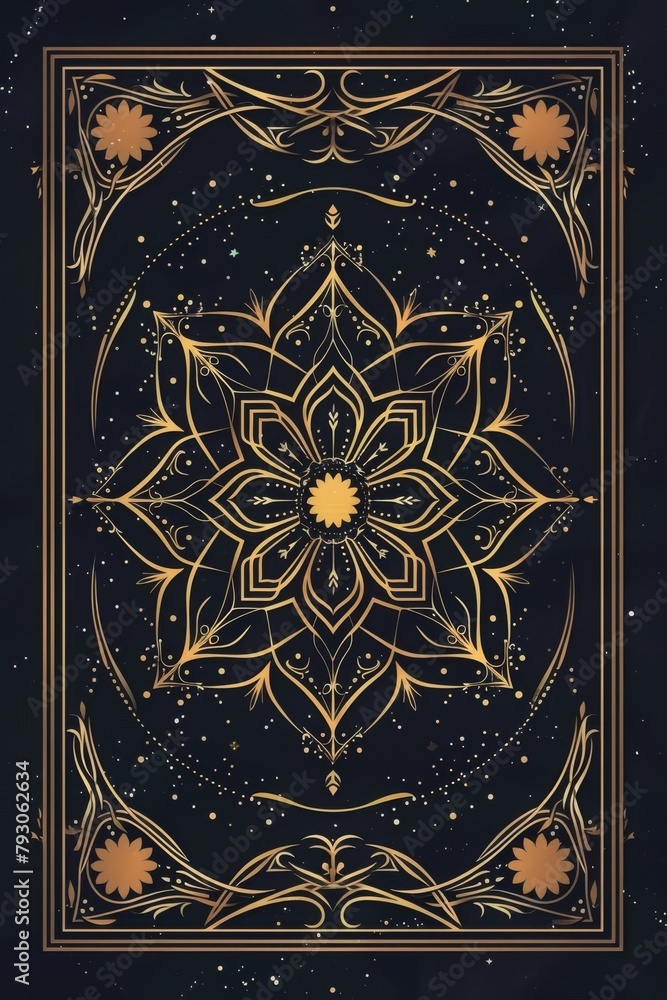 Fototapeta premium Black and Gold Intricate Book Cover