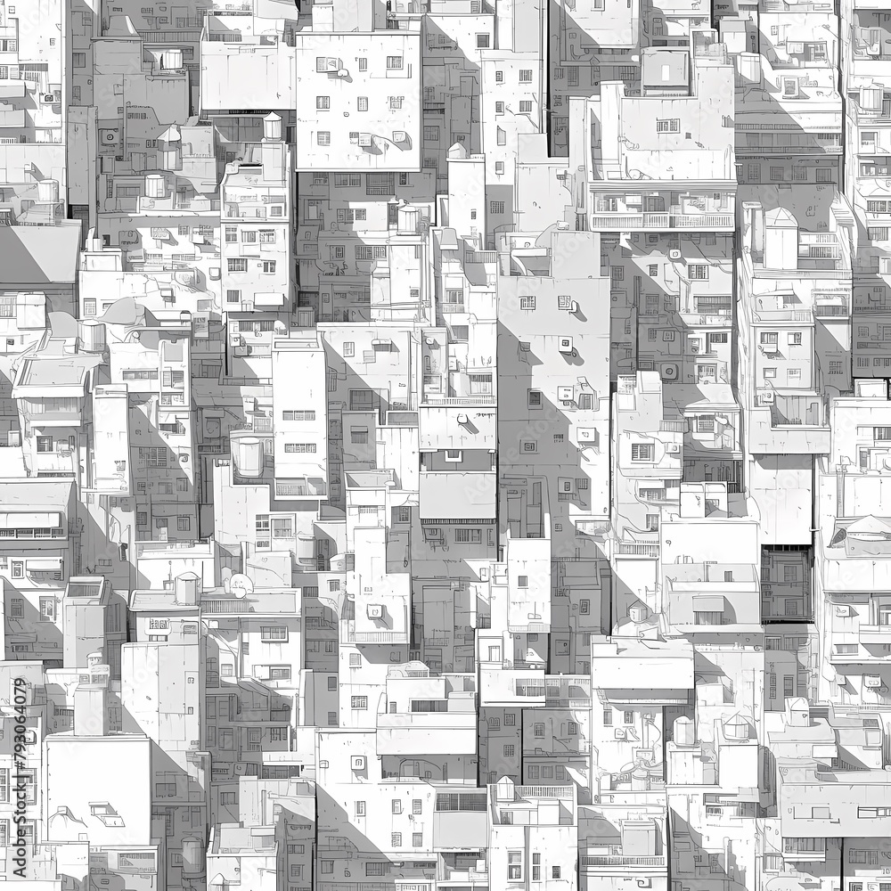 Urban Architectural Masterpiece: Bustling City Blocks from Above