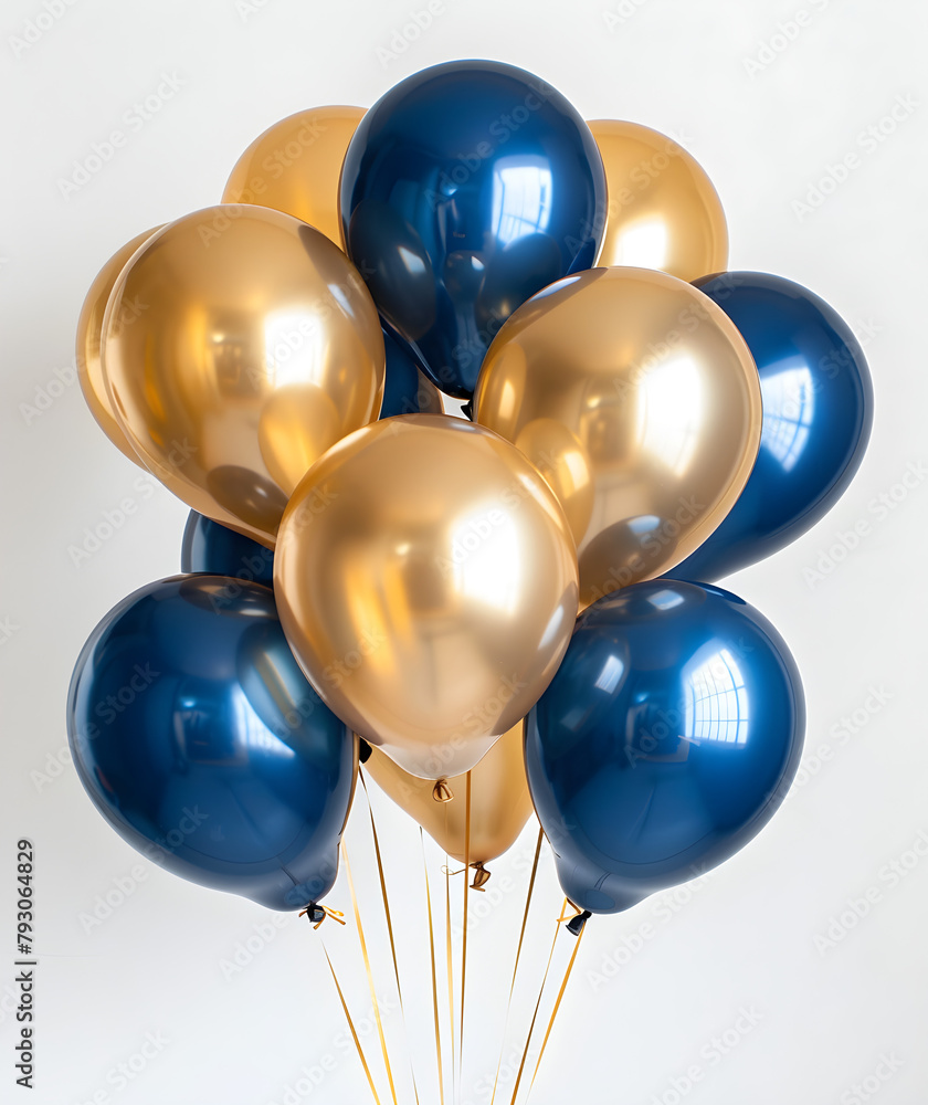 custom made wallpaper toronto digitalBlue and gold balloons celebrate birthday, anniversary, party, wedding and father's day.