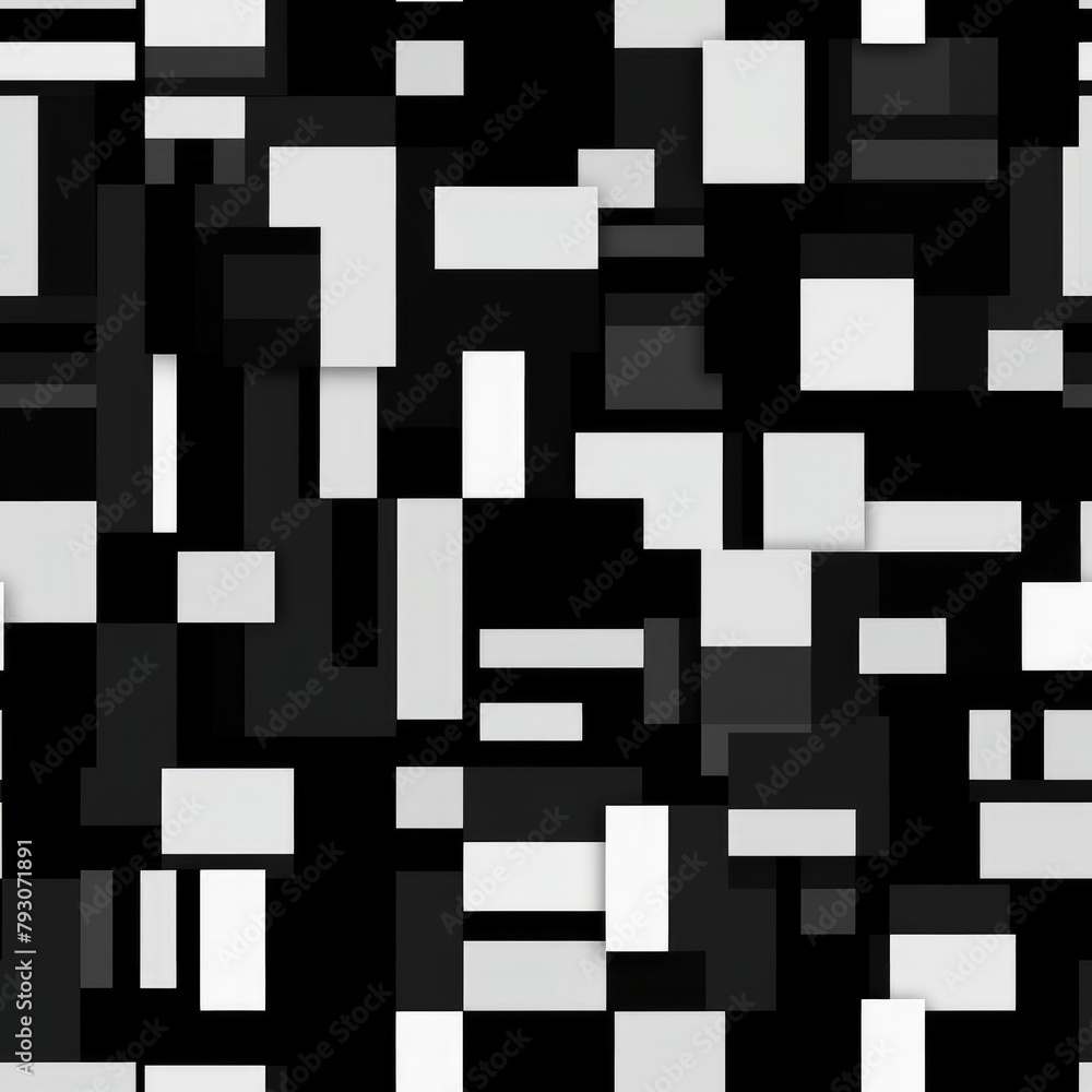 A black and white image of squares and rectangles. The image has a modern and abstract feel to it A black and white image of squares and rectangles. The image has a modern and abstract feel to it