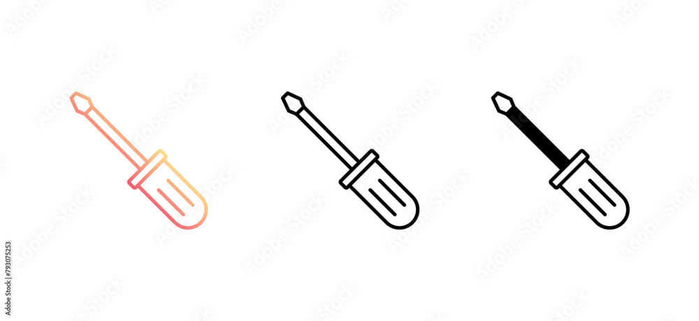 Screwdriver icon design with white background stock illustration Screwdriver icon design with white background stock illustration
