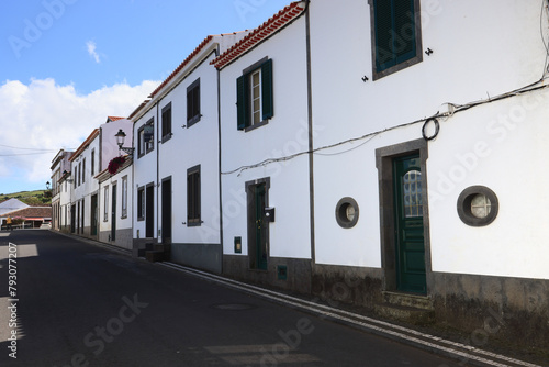 Characteristic houses on the island of Sao Miguel, Azores photo