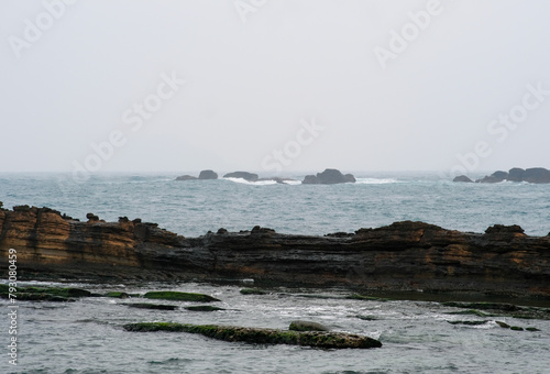 View of sea from Yehliu Geopark in Taipei Taiwan. photo