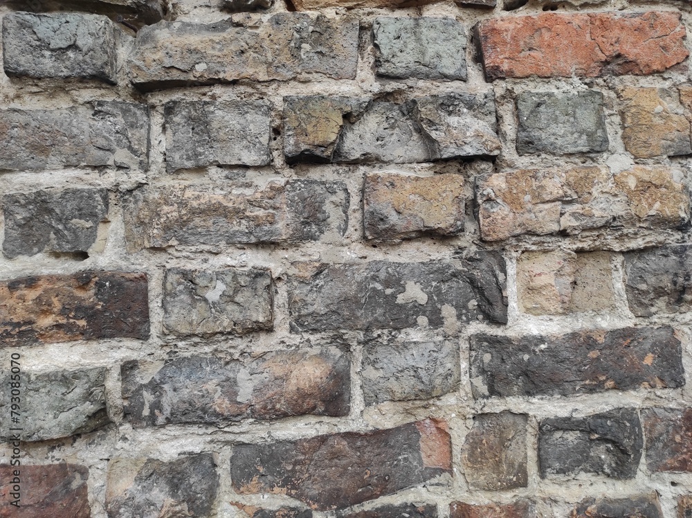 Fototapeta premium Old brick texture. blanks for design. Cracked brick