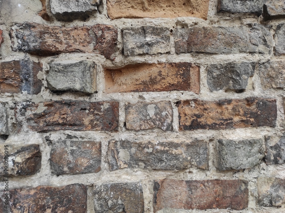 Old brick texture. blanks for design. Cracked brick