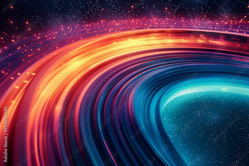 Obraz premium Galactic Swirl. A Hypnotic Vortex from Fiery Reds to Oceanic Blues.