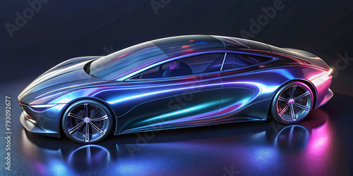 abstract concept car background illustration, long term effect, full colors